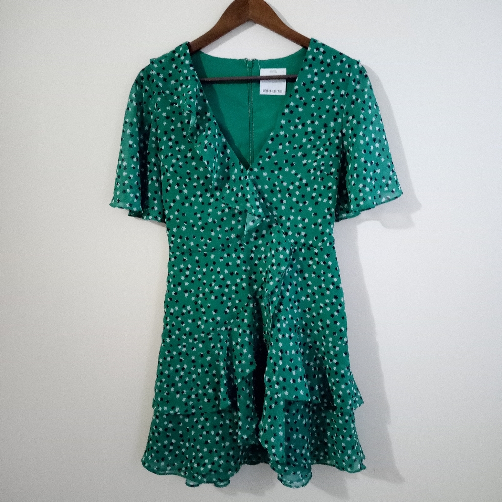 C/MEO COLLECTIVE Loyalties Ditzy Print Green Mini Dress Size S. - Picture 6 of 16